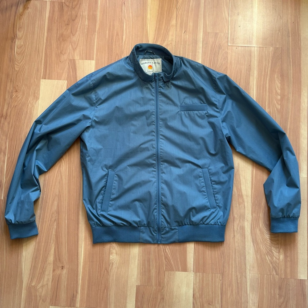 Marine Layer Men's Slate Blue Windbreaker Bomber
